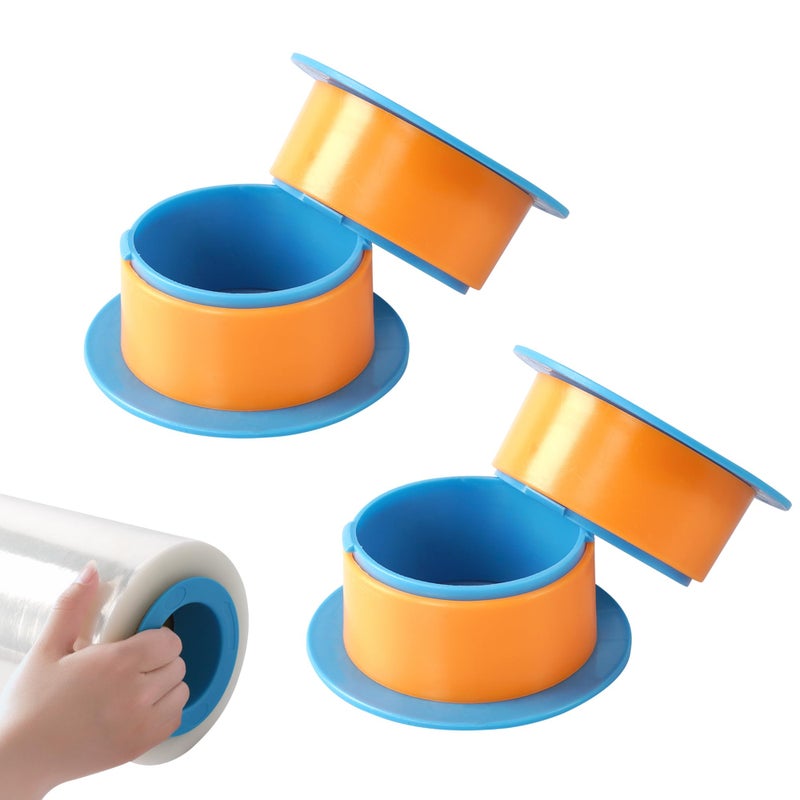 ELFJOY Stretch Film Dispenser Stretch Wrap Dispenser for 3" Core Film Shrink Wrap Holder for Shipping Pallet Packing and Moving Supplies Blue 2 Pairs - Image 1